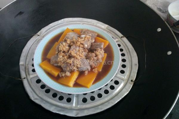 南瓜蒸排骨的做法图解8