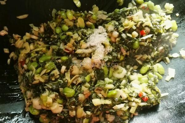 抱腌菜炒毛豆的做法图解8
