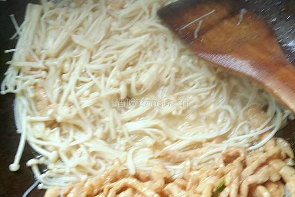 金针菇炒肉丝的做法图解5