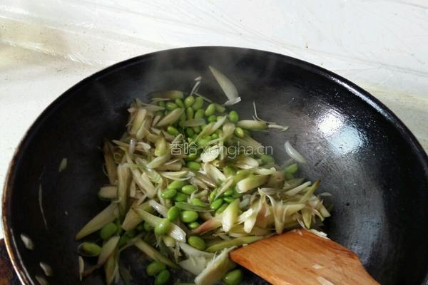 襄荷炒毛豆的做法图解4