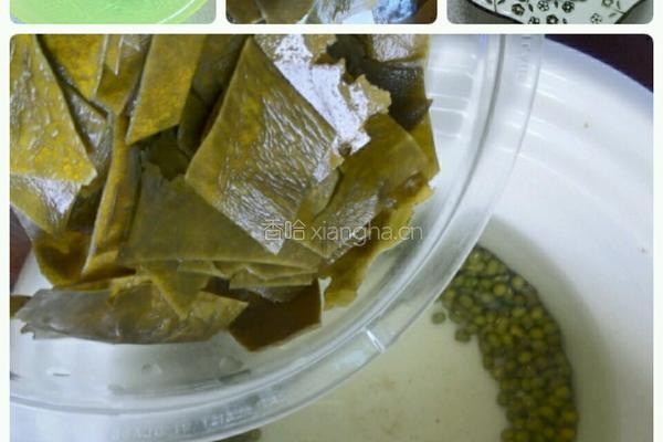 海带绿豆粥的做法图解2