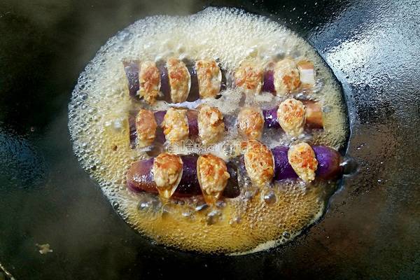 茄子塞肉的做法图解8