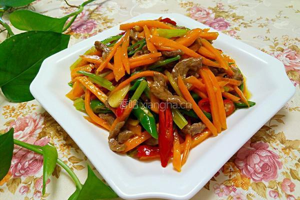 红萝卜丝炒牛肉丝的做法图解9