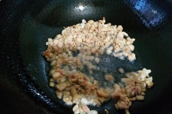 长豆角炒肉丁咸菜的做法图解5