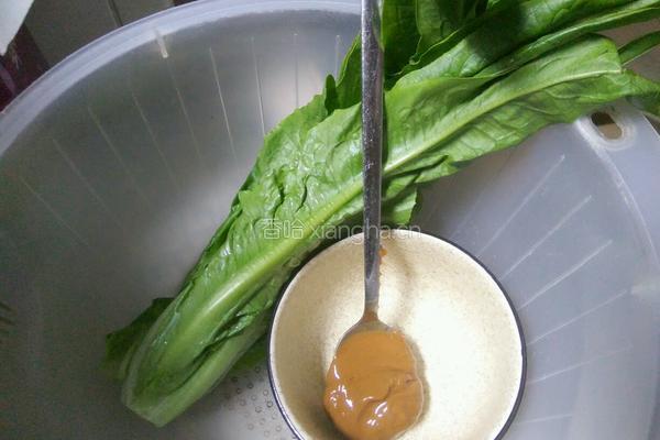 麻酱生拌油麦菜的做法图解1