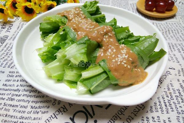麻酱生拌油麦菜的做法图解7