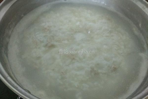 丝瓜瘦肉粥的做法图解5
