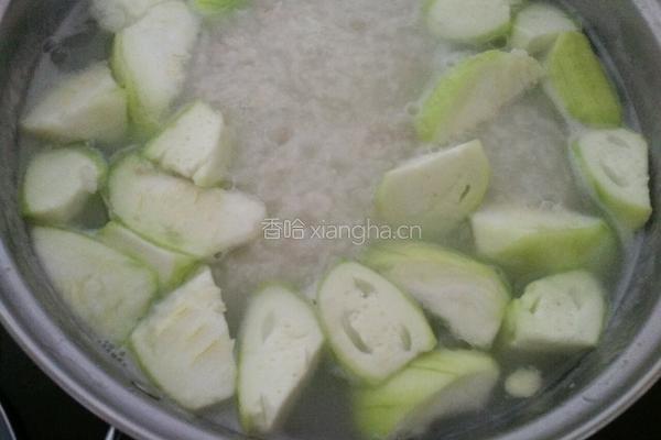 丝瓜瘦肉粥的做法图解6
