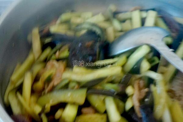 茄丝炒肉的做法图解6