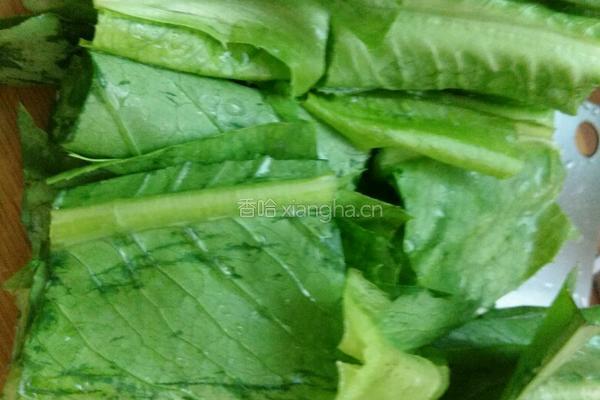 素炒油麦菜的做法图解2