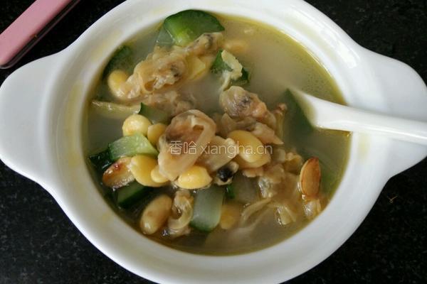 黄瓜豆瓣蛤蜊汤的做法图解9