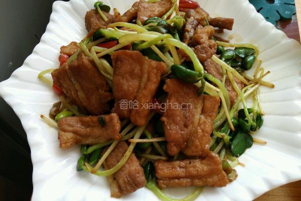 青豆苗炒肉的做法图解11