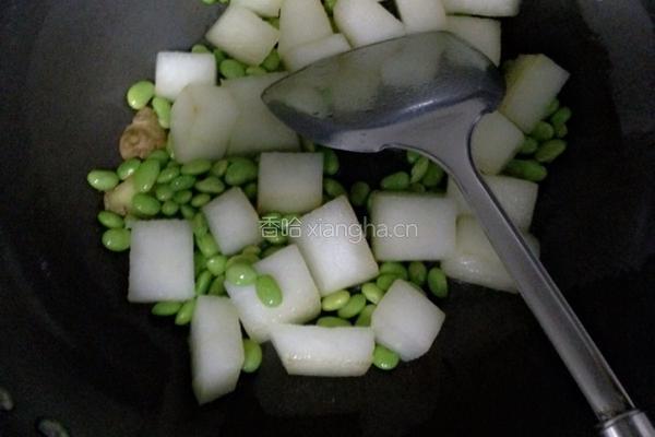 毛豆烧冬瓜的做法图解3