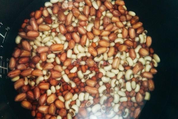 花生眉豆红豆糖水的做法图解3