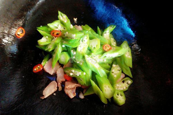 黄秋葵炒肉的做法图解5