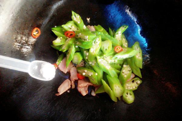 黄秋葵炒肉的做法图解6