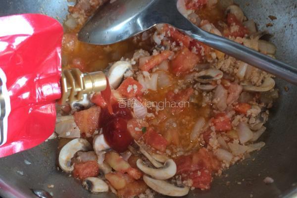 蕃茄蘑菇肉酱意大利面的做法图解7