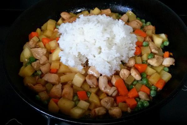 咖喱鸡肉焗饭的做法图解7