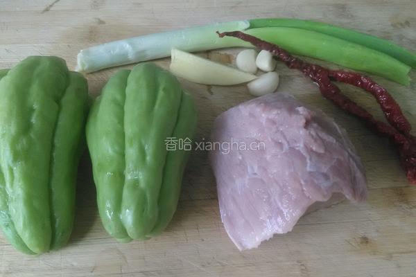 佛手瓜炒肉片的做法图解1