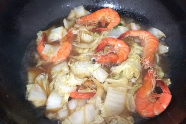 大白菜炖虾的做法图解5