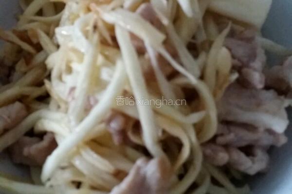茭白炒肉的做法图解6
