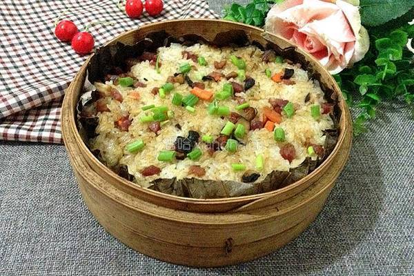 软糯清香荷叶饭的做法图解12
