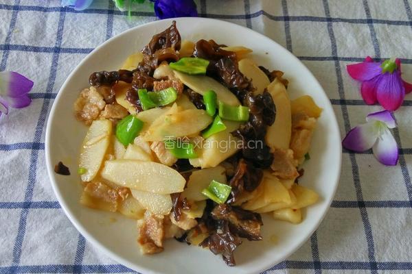 山药木耳炒肉片的做法图解8