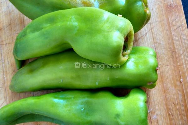 虎皮镶肉尖椒的做法图解5