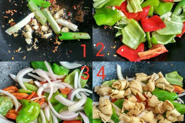 素炒豆腐皮的做法图解4