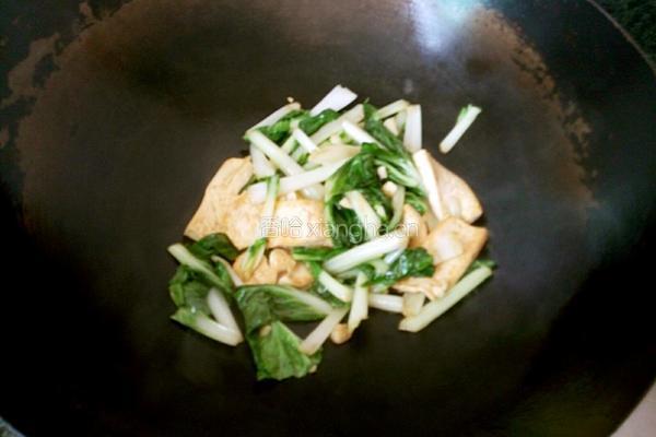 小白菜炒豆腐的做法图解4