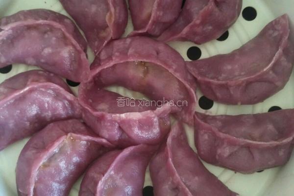 紫薯猪肉大葱饺子(紫薯皮)