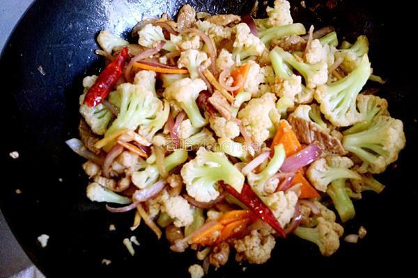 风味炒菜花的做法图解16