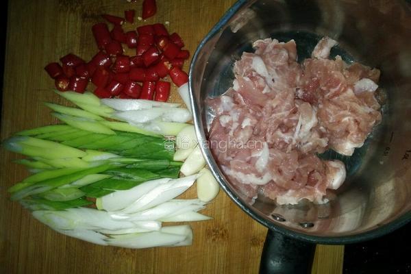 大葱炒肉的做法图解1