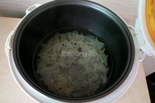 木瓜银耳炖牛奶的做法图解2