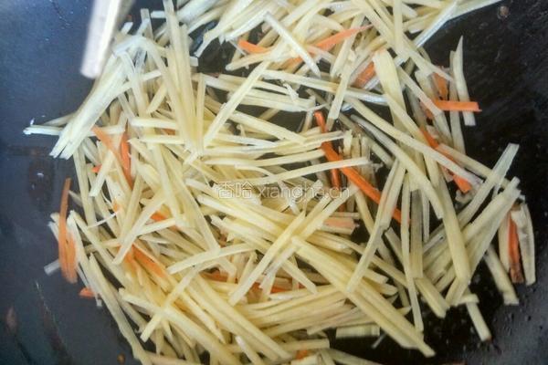 土豆丝炒莜面的做法图解4