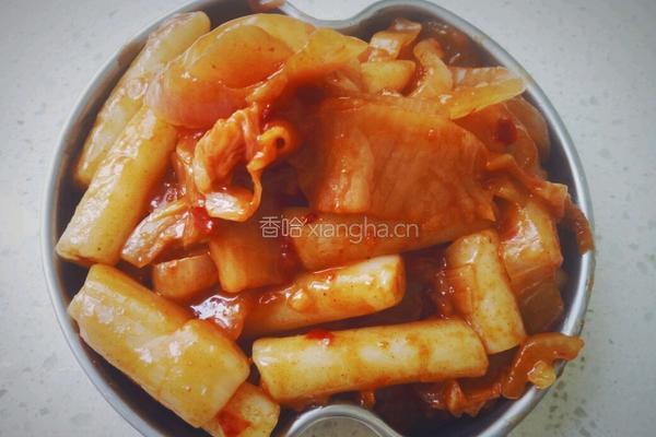 泡菜炒年糕的做法图解8