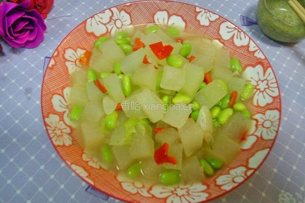 毛豆烧冬瓜的做法图解8