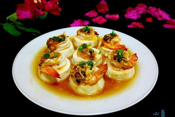 豆腐蒸虾的做法图解10