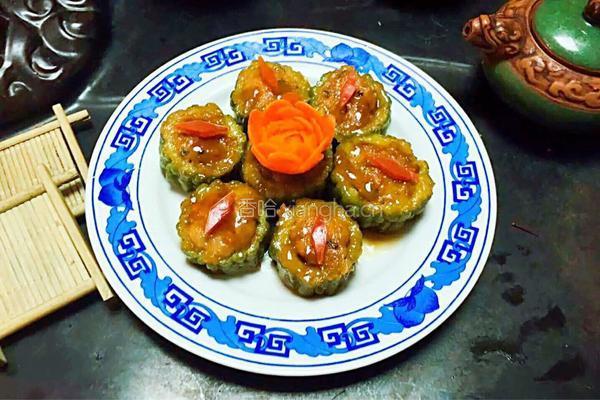 煎酿苦瓜的做法图解12