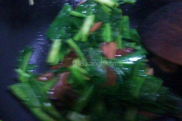 芥蓝炒腊肉的做法图解8