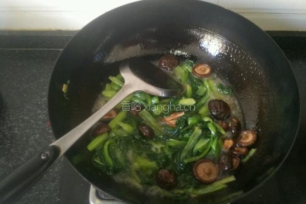 香菇炒油菜的做法图解9