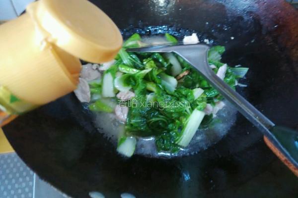 小白菜炒肉的做法图解4