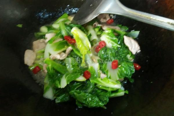 小白菜炒肉的做法图解5