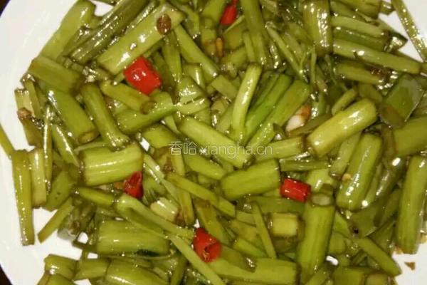 醋炒空心菜梗的做法图解3