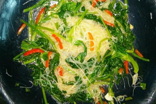 菠菜炒粉丝的做法图解7