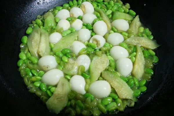 丝瓜毛豆鹌鹑蛋的做法图解8
