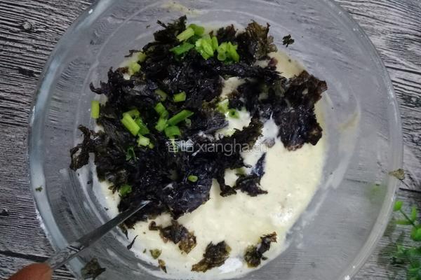 香煎紫菜饼的做法图解2