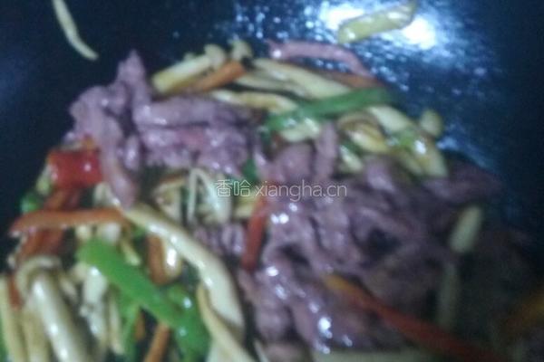 蚝汁海鲜菇炒牛柳的做法图解7