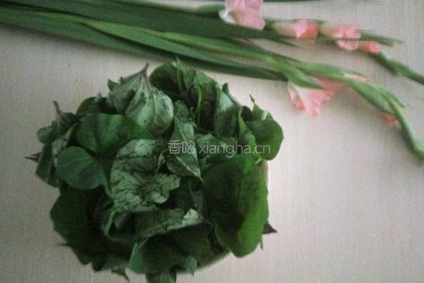 粉蒸红薯叶的做法图解1