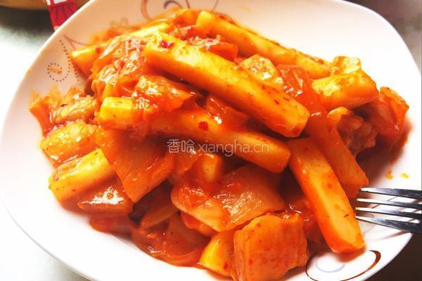 泡菜炒年糕的做法图解8